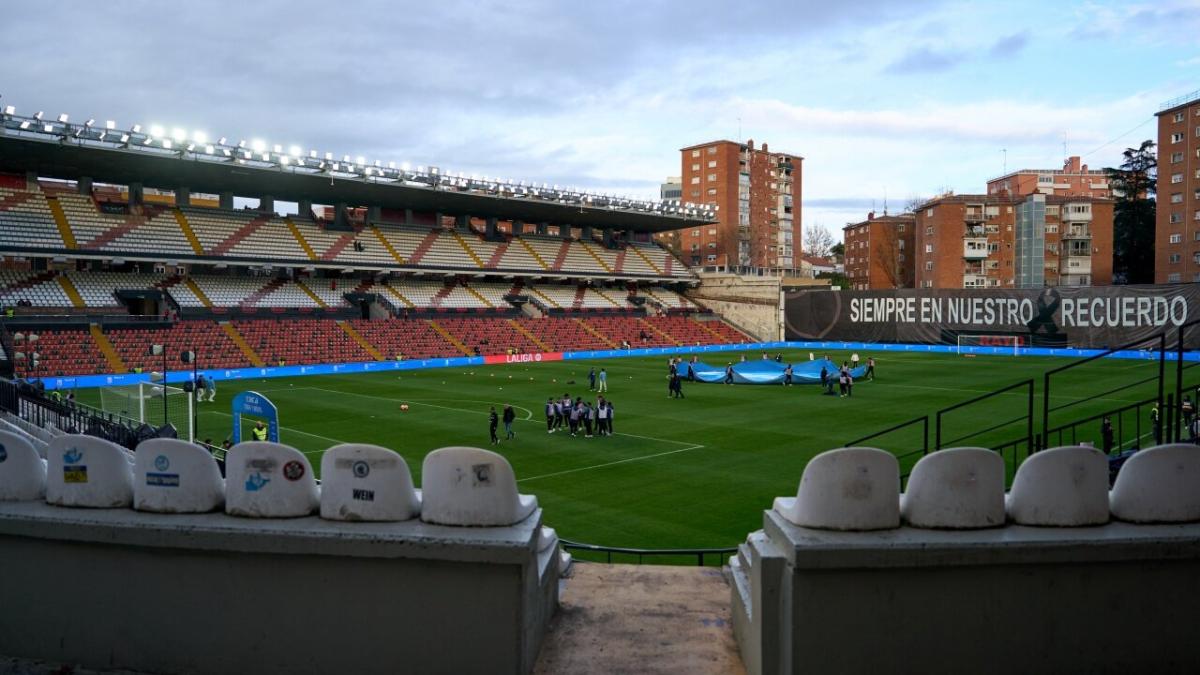 A view of Rayo Vallecano's Estadio de Vallecas